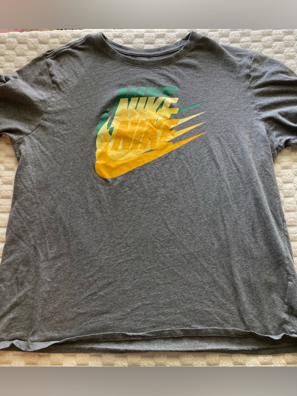 Nike Gray Crewneck Tee with White Logo Print